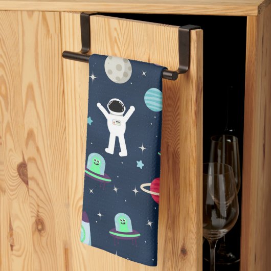 Linge De Cuisine Illustration du Motif spatial (Pliage en tiers)