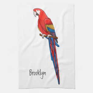 Linge De Cuisine Illustration du perroquet de macaw Scarlet