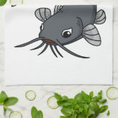 Linge De Cuisine Illustration du poisson-chat mignon (Plié)