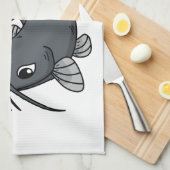 Linge De Cuisine Illustration du poisson-chat mignon (Quart Plié)