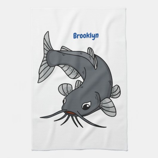 Linge De Cuisine Illustration du poisson-chat mignon (Vertical)