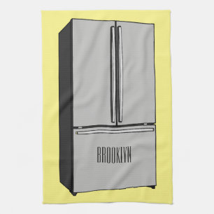 Linge De Cuisine Illustration du réfrigérateur de porte française