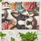 Linge De Cuisine Illustration du Terrier de Boston (Plié)