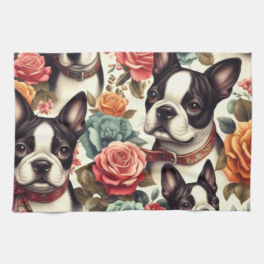 Linge De Cuisine Illustration du Terrier de Boston (Horizontal)