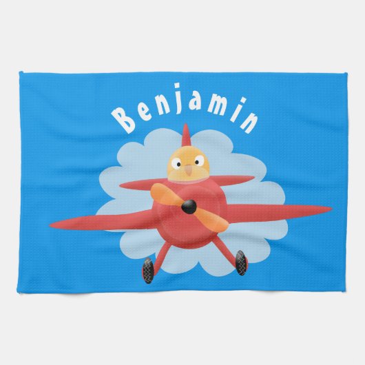 Linge De Cuisine Illustration d'un avion rouge volant mignon (Horizontal)