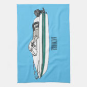 Linge De Cuisine Illustration d'un bateau à moteur (Vertical)