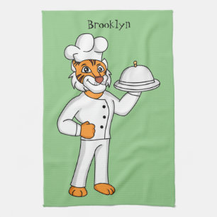 Linge De Cuisine Illustration d'un chef tigre drôle et mignon