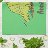 Linge De Cuisine Illustration d'un dimétrodon vert mignon (Plié)