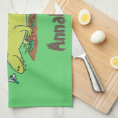 Linge De Cuisine Illustration d'un dimétrodon vert mignon (Quart Plié)