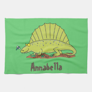 Linge De Cuisine Illustration d'un dimétrodon vert mignon