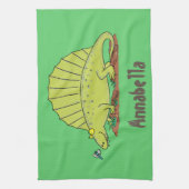 Linge De Cuisine Illustration d'un dimétrodon vert mignon (Vertical)