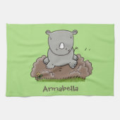 Linge De Cuisine Illustration d'un petit rhinocéros (Horizontal)