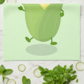 Linge De Cuisine Illustration d'une caricature de maïs joyeux (Plié)