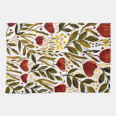 Linge De Cuisine Illustration florale botanique d'orange brûlé (Horizontal)