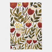 Linge De Cuisine Illustration florale botanique d'orange brûlé (Vertical)