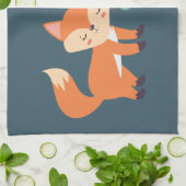 Linge De Cuisine Illustration graphique des renards orange mignons (Plié)