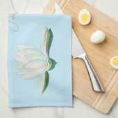 Linge De Cuisine Illustration Lumineuse de Lotus Blanc Personnalisé (Quart Plié)