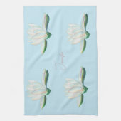 Linge De Cuisine Illustration Lumineuse de Lotus Blanc Personnalisé (Vertical)