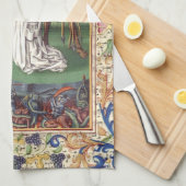 Linge De Cuisine Illustration médiévale de saint Bernard de Clairva (Quart Plié)