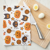 Linge De Cuisine Illustration mignonne de motif de Halloween (Quart Plié)