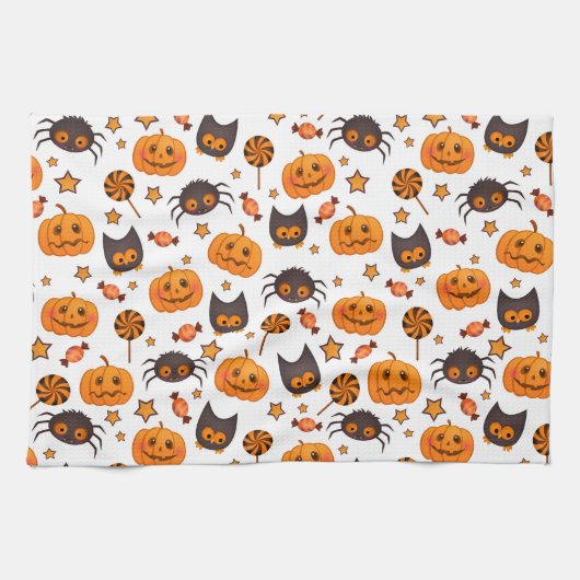 Linge De Cuisine Illustration mignonne de motif de Halloween (Horizontal)