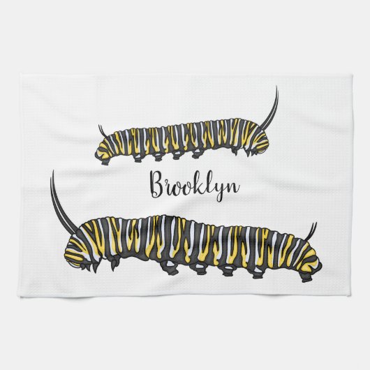 Linge De Cuisine Illustration Monarch caterpillar (Horizontal)