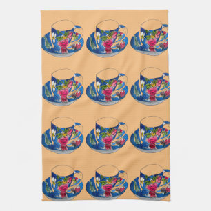 Linge De Cuisine illustration originale de l'aquarelle Teacups vint