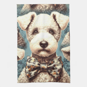 Linge De Cuisine Illustration Retro Bedlington Terrier