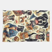 Linge De Cuisine Illustration Retro Boxer Dog (Horizontal)