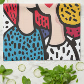 Linge De Cuisine Illustration romantique d'un couple amoureux (Plié)