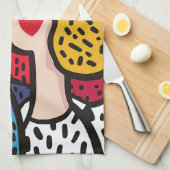 Linge De Cuisine Illustration romantique d'un couple amoureux (Quart Plié)