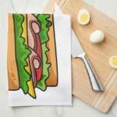 Linge De Cuisine Illustration Sandwich (Quart Plié)