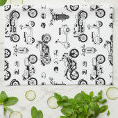 Linge De Cuisine Illustration scooters de moto et casques (Plié)