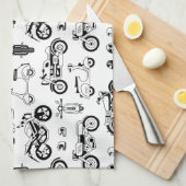 Linge De Cuisine Illustration scooters de moto et casques (Quart Plié)
