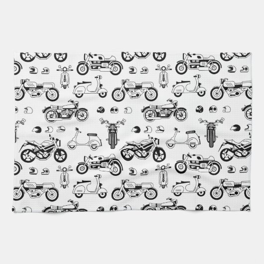 Linge De Cuisine Illustration scooters de moto et casques (Horizontal)