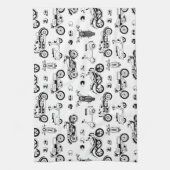 Linge De Cuisine Illustration scooters de moto et casques (Vertical)