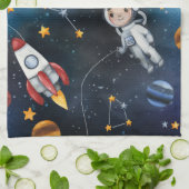 Linge De Cuisine Illustration spatiale et homme spatial (Plié)