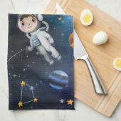 Linge De Cuisine Illustration spatiale et homme spatial (Quart Plié)