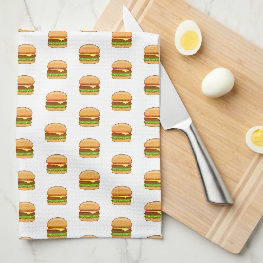 Linge De Cuisine Illustration vectorielle de burger (Quart Plié)