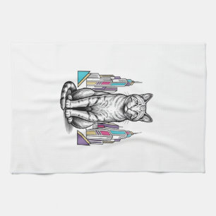 Linge De Cuisine Illustration vectorielle de la ville de chats cybe