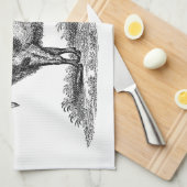 Linge De Cuisine Illustration vintage de chèvre domestique - (Quart Plié)