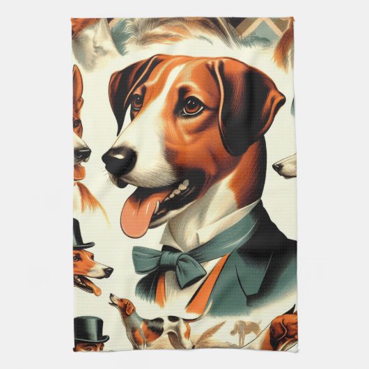 Linge De Cuisine Illustration vintage de Foxhound (Vertical)