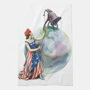 Linge De Cuisine Illustration vintage de Lady Liberty pour une couv