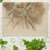 Linge De Cuisine Illustration vintage de Mésange bleue (Plié)