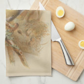 Linge De Cuisine Illustration vintage de Mésange bleue (Quart Plié)