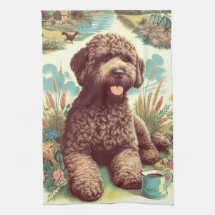 Linge De Cuisine Illustration vintage Lagotto Romagnolo
