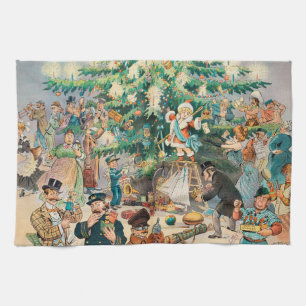 Linge De Cuisine Illustration vintage L'Arbre de Noël de Puck, 1902