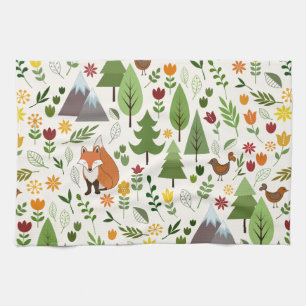 Linge De Cuisine Illustrations de style scandinave sur Motif crème