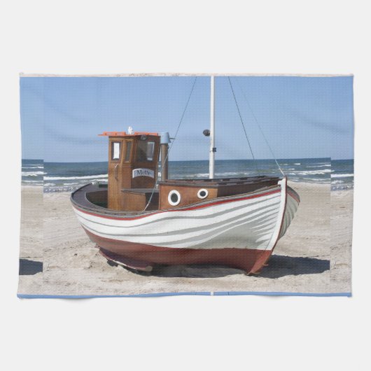 Linge De Cuisine Image de bateau de pêche (Horizontal)