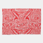 Linge De Cuisine image rouge et blanche d'un motif sur un dos blanc (Horizontal)